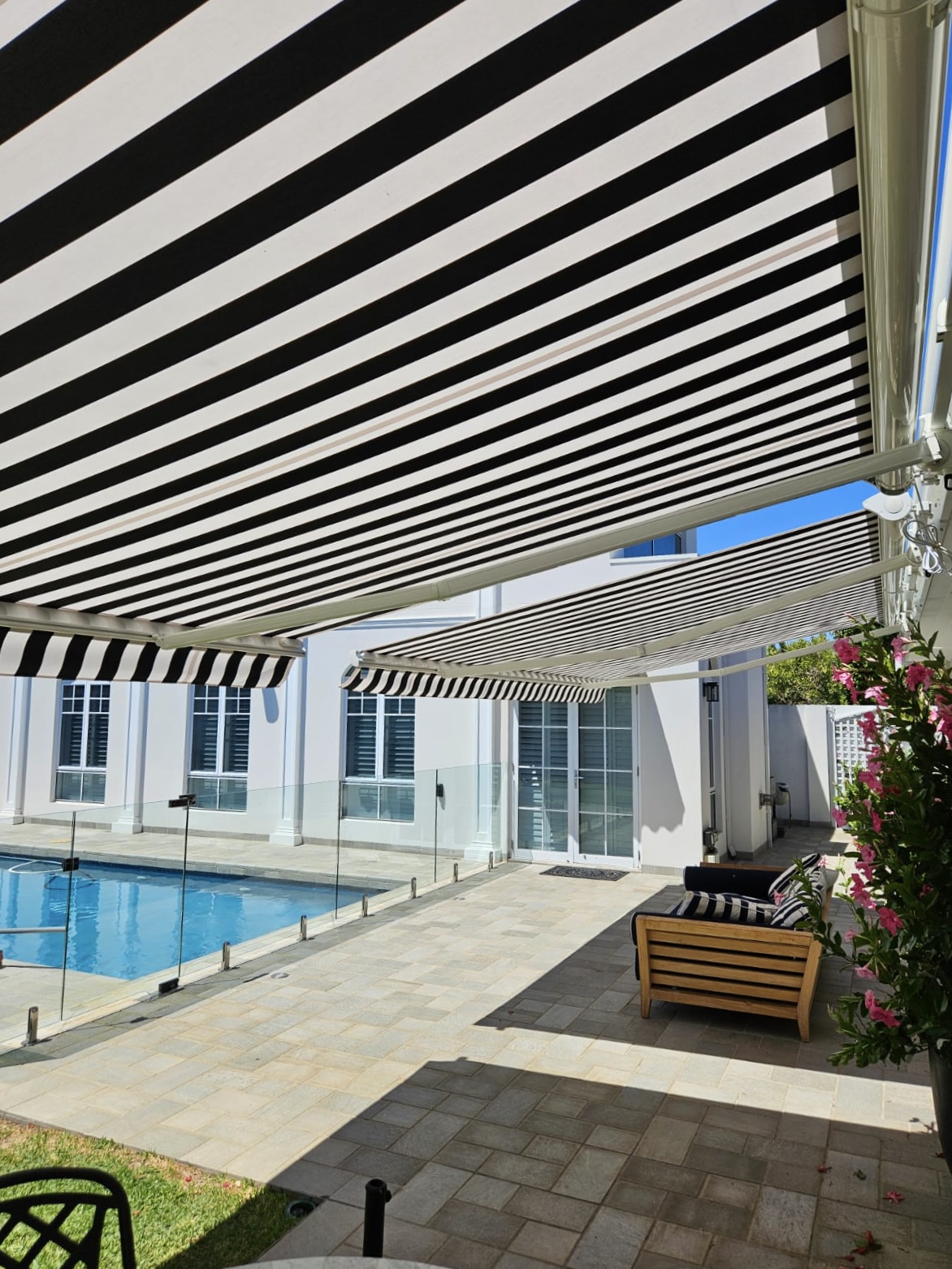Retractable folding arm awning installed at a Karrinyup home