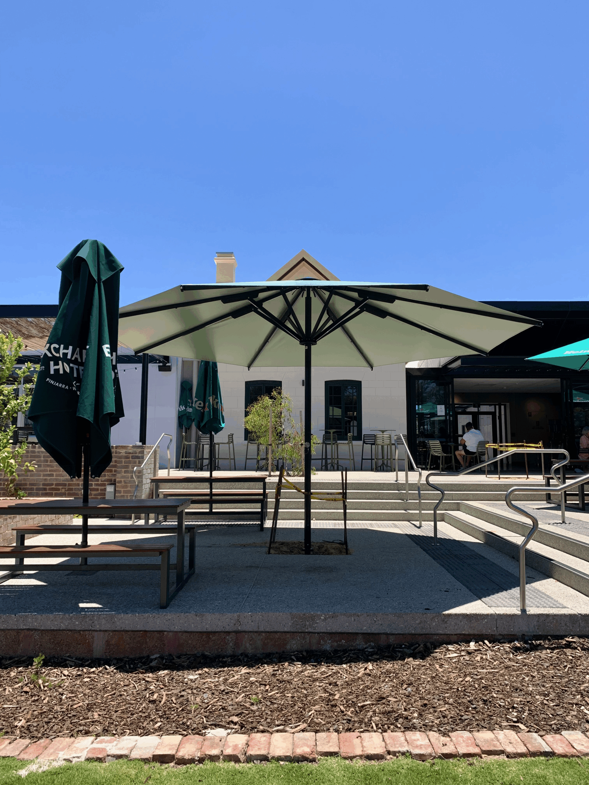 Heavy Duty umbrella installation in Perth